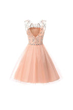 Vestidos cortos de tul con cuentas para baile de bienvenida, vestidos de graduación, vestidos de fiesta PG076