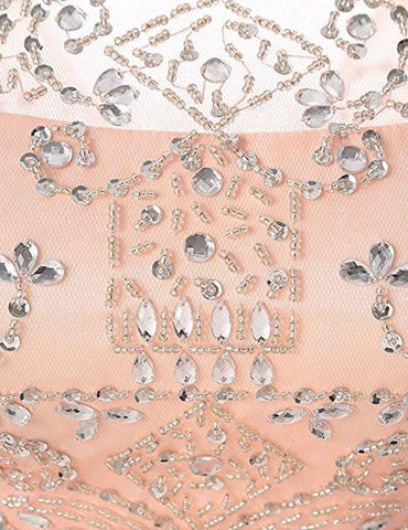 Robes de bal courtes en tulle ornées de perles, robes de soirée PG076