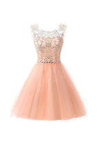 Vestidos cortos de tul con cuentas para baile de bienvenida, vestidos de graduación, vestidos de fiesta PG076