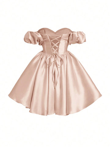 Prom Dresses With Puffy Sleeves Homecoming Dress VMH117