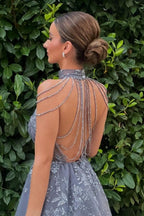 Robes de cocktail argentées et robes de bal courtes en dentelle