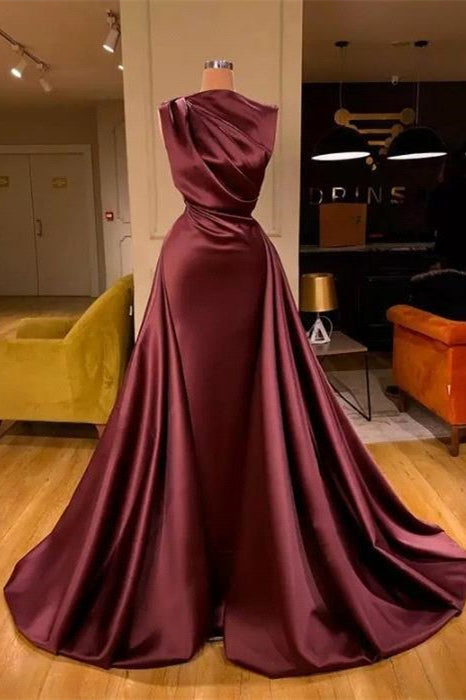 Vestidos largos de fiesta sencillos, sin mangas y de cuello alto 
