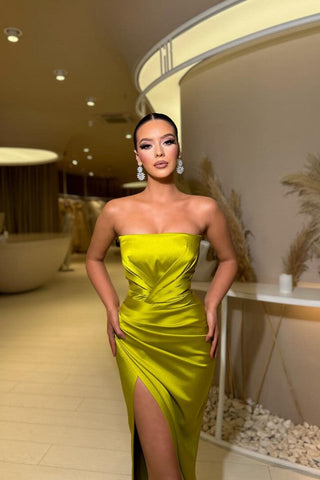 Robe de soirée sirène longue et sexy, sans manches, avec fente