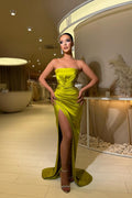 Robe de soirée sirène longue et sexy, sans manches, avec fente