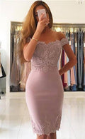 Robes de bal courtes sirène simples à épaules dénudées