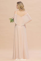 Robes de demoiselle d'honneur à fines bretelles et volants | Robes de soirée maxi sans manches, coupe trapèze, fente latérale