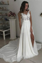 Robe de mariée simple en dentelle | Robes de mariée d'été en mousseline