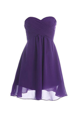 Simply Chiffon Strapless Bridesmaid Dress Homecoming Dress PG039