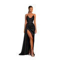Robe de bal bustier plissée en satin sans manches