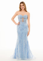 Terry | Vestidos largos de sirena con apliques de encaje y escote corazón negros