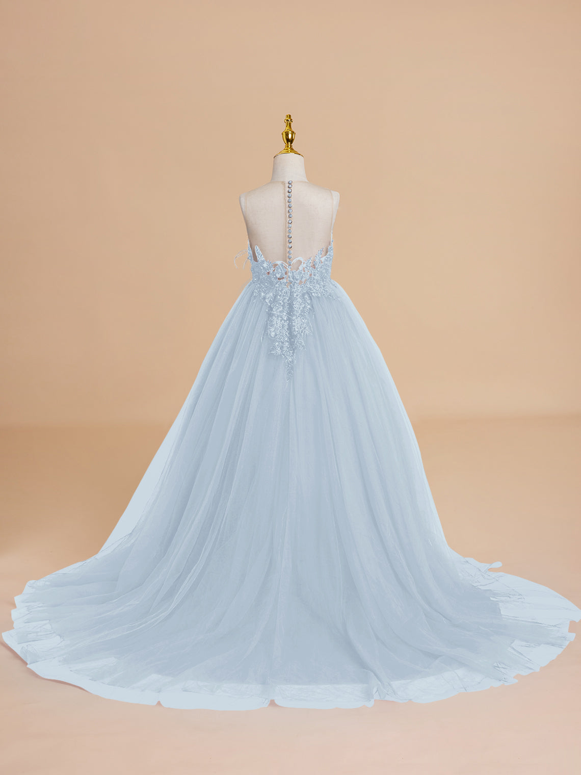 Vestido de princesa/vestido de princesa con cola de tul para niña de las flores 