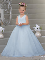 Robe de demoiselle d'honneur intemporelle en satin et tulle, coupe trapèze, sans manches 