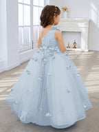 Vestido de princesa/vestido de tul hasta el suelo para niña de las flores 