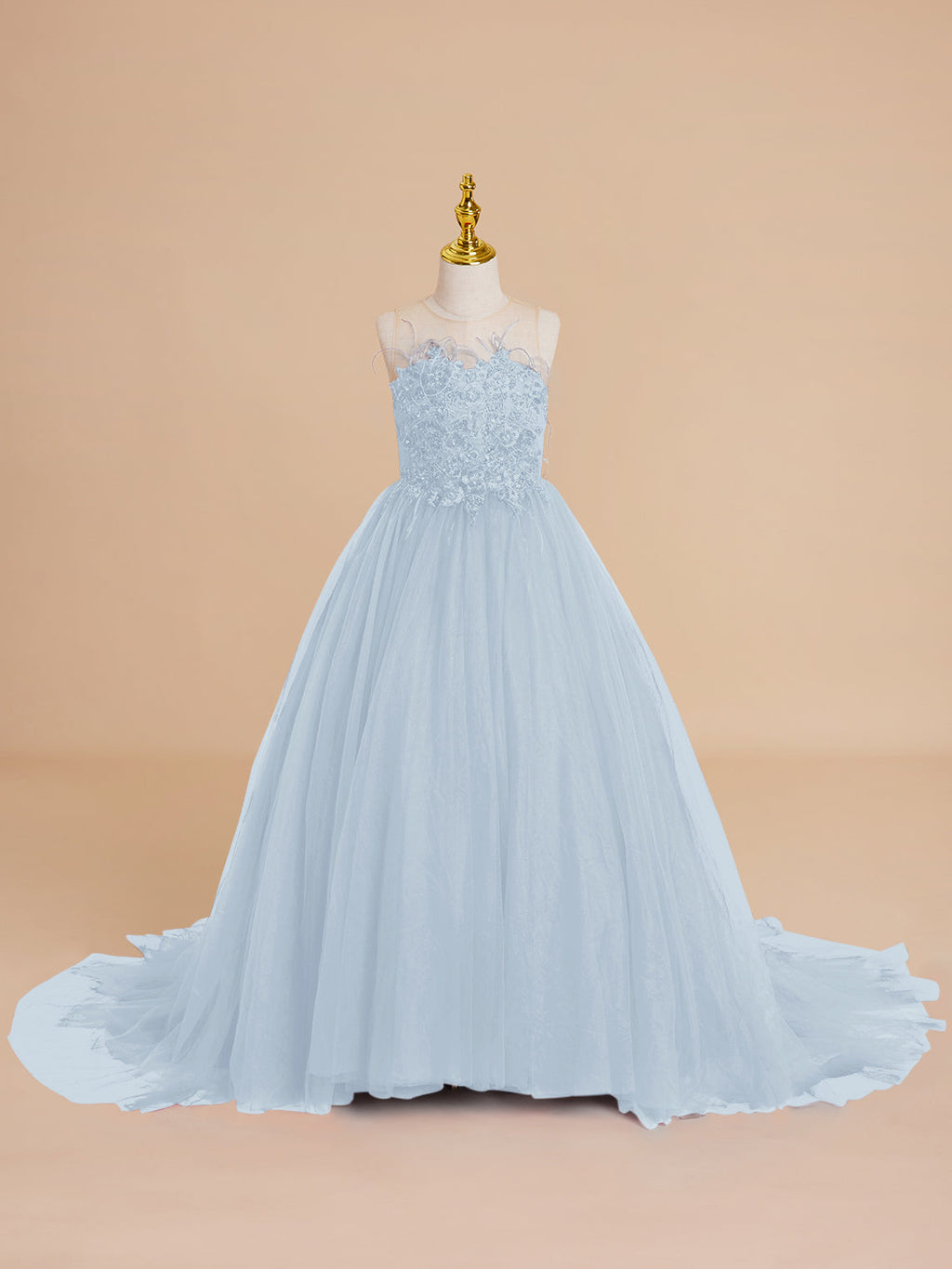 Vestido de princesa/vestido de princesa con cola de tul para niña de las flores 