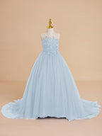 Vestido de princesa/vestido de princesa con cola de tul para niña de las flores 