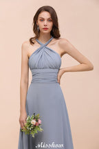 Vestido de dama de honor sin mangas, corte en A, vestido formal hasta el suelo