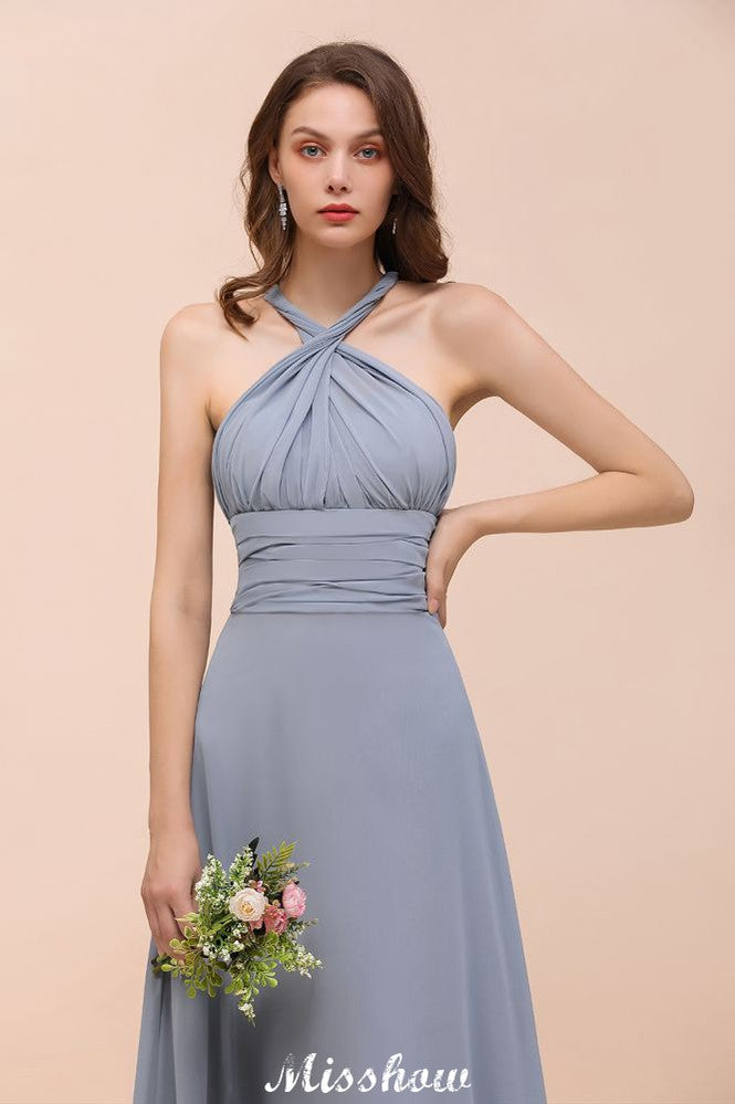 Vestido de dama de honor sin mangas, corte en A, vestido formal hasta el suelo