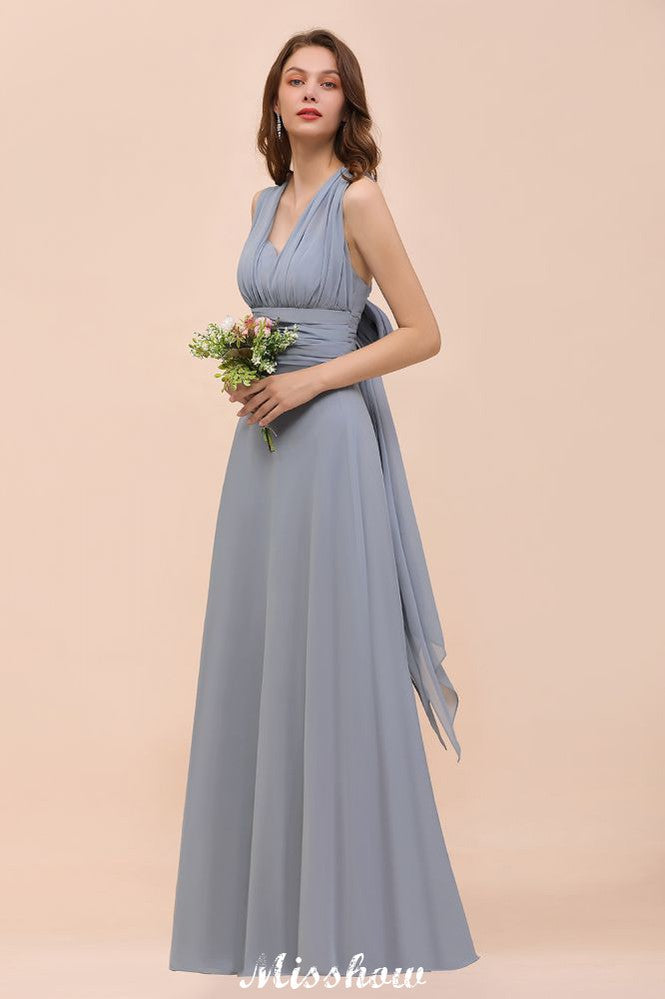 Vestido de dama de honor sin mangas, corte en A, vestido formal hasta el suelo