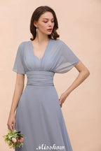 Vestido de dama de honor sin mangas, corte en A, vestido formal hasta el suelo