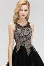 Robe de cocktail sans manches trapèze ornée de perles scintillantes, robe de bal de fin d'année