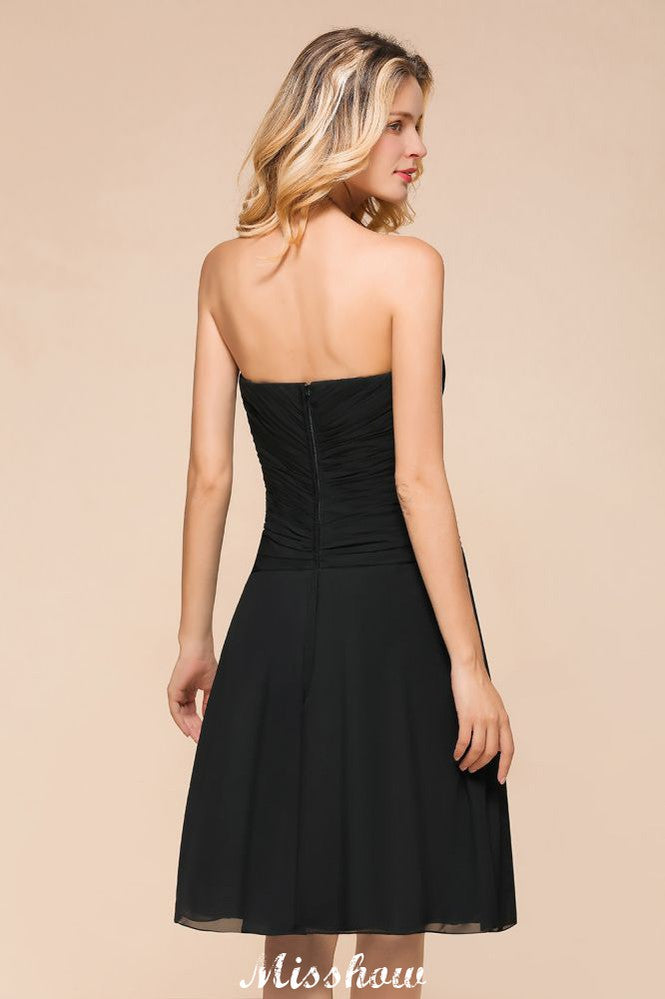 Robe de soirée sans manches Black Tie Affair, mini robe de demoiselle d'honneur