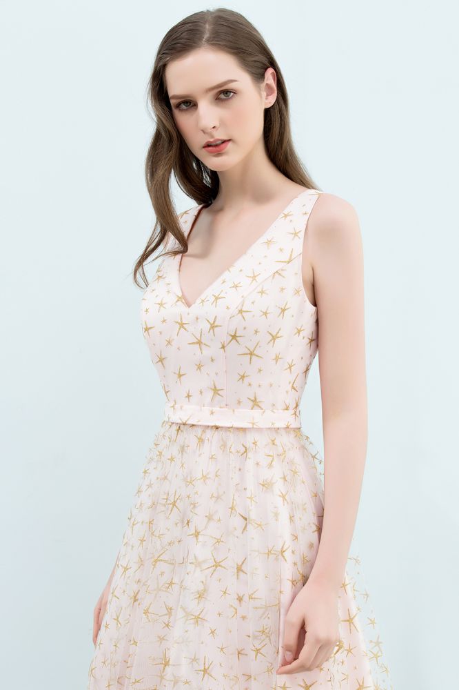 Robes de bal longues sans manches en tulle à col en V et sans manches, ornées d'appliqués