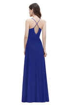 Robe de soirée maxi à bretelles spaghetti, coupe bateau, sequins et mousseline, robe de demoiselle d'honneur
