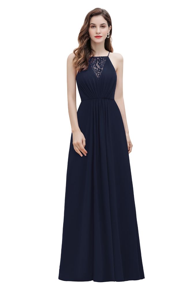 Robe de soirée maxi à bretelles spaghetti, coupe bateau, sequins et mousseline, robe de demoiselle d'honneur