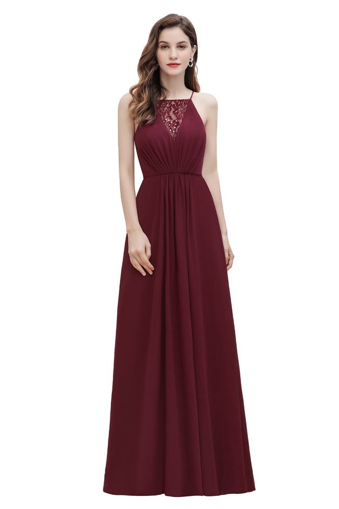 Robe de soirée maxi à bretelles spaghetti, coupe bateau, sequins et mousseline, robe de demoiselle d'honneur