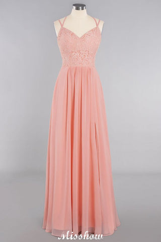 Vestido de dama de honor ajustado de tirantes finos con abertura lateral, color azul cielo, escote en V, ideal para bodas y fiestas.