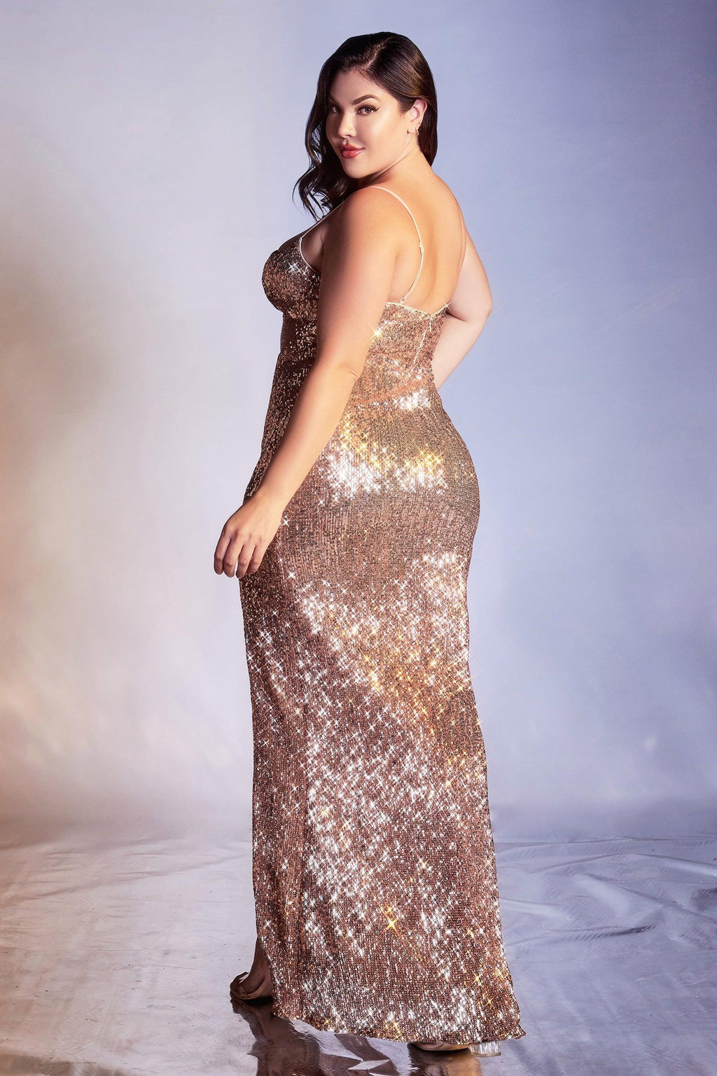 Spaghetti Strap Long Plus Size Evening Dress