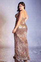 Spaghetti Strap Long Plus Size Evening Dress