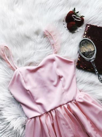 Spaghetti Strap Red Short Prom Dress Mini  Homecoming Dress PD305