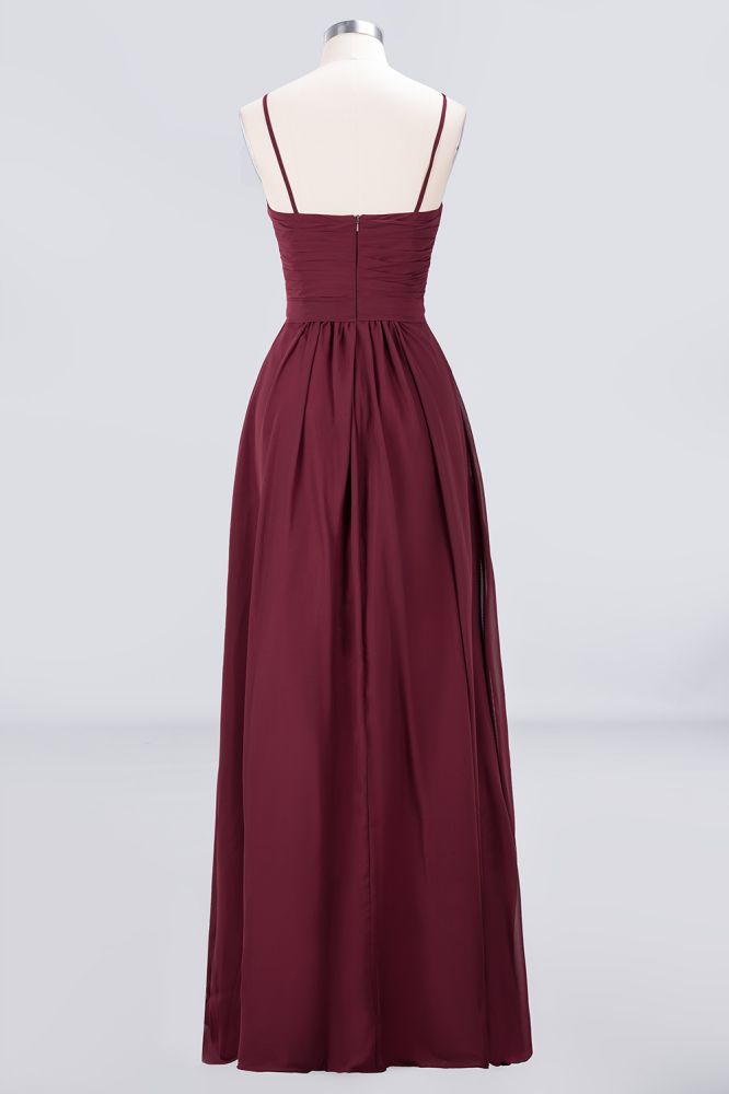 Vestido de dama de honor con tirantes finos, espalda descubierta y volantes de gasa para fiesta de bodas