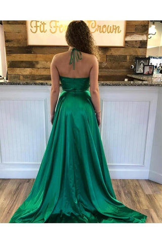 Vestidos de gala azul real brillante con tirantes finos. Vestidos de fiesta de princesa con escote en V y abertura elegante disponibles en línea.