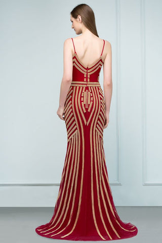 Vestidos de fiesta de sirena con escote en V y tul con cuentas hasta el suelo