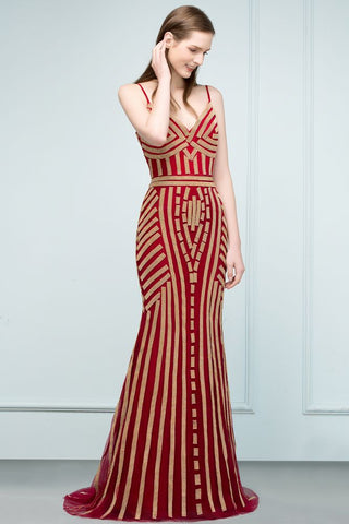 Vestidos de fiesta de sirena con escote en V y tul con cuentas hasta el suelo