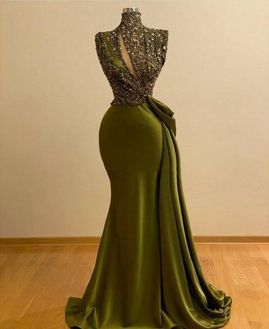 Sparkly Green Sequins Mermaid Prom Dresses