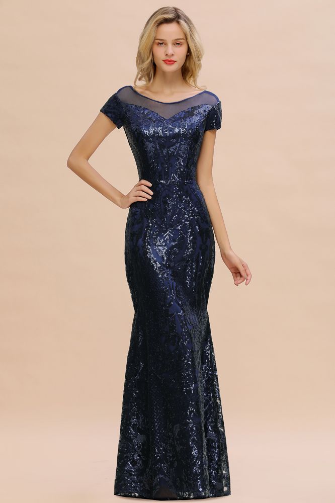 Vestido de fiesta sirena con lentejuelas brillantes, estilo vintage años 20, largo hasta el suelo.
