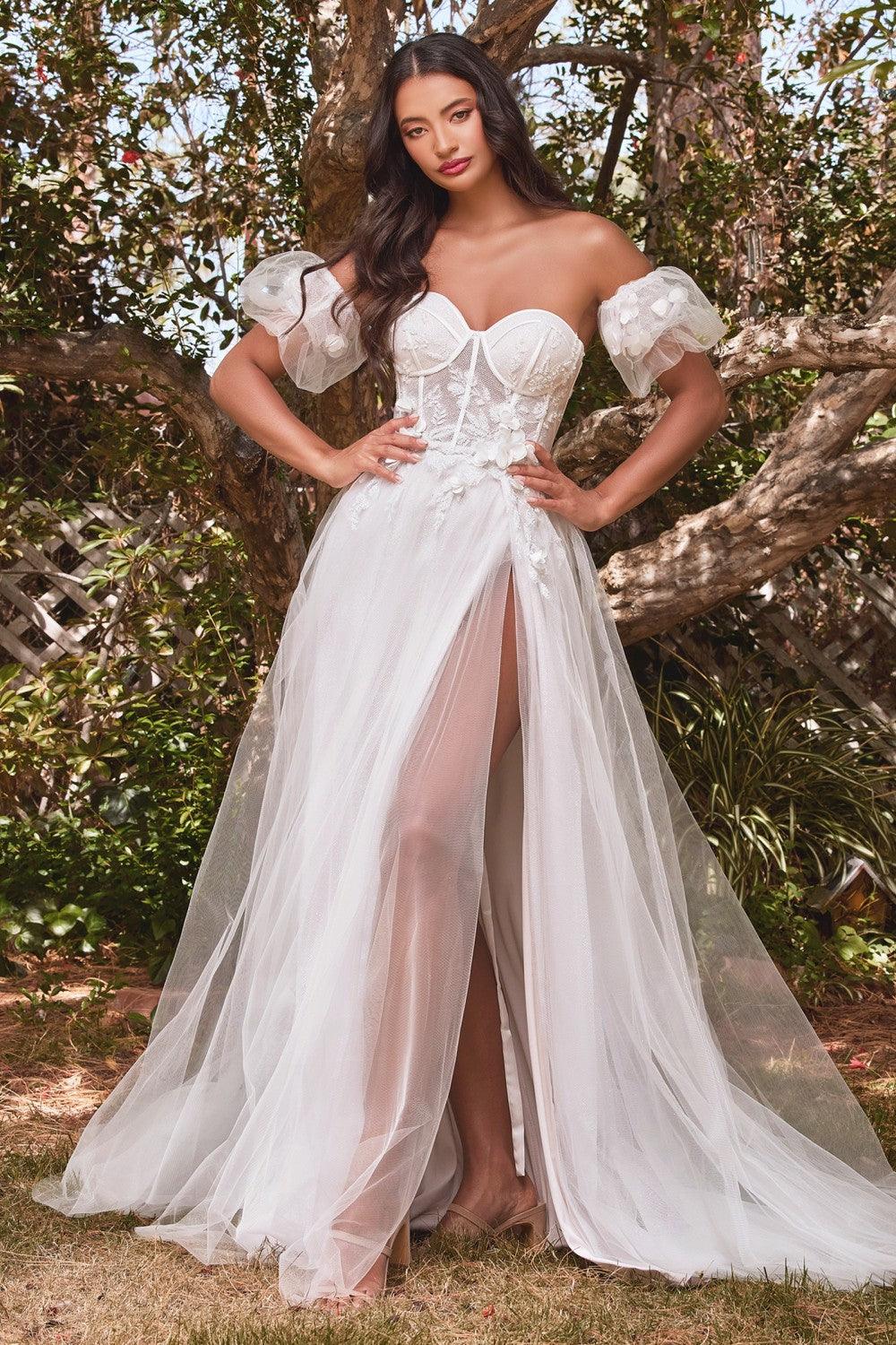 Robe de mariée bustier à fleurs