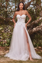 Robe de mariée bustier à fleurs