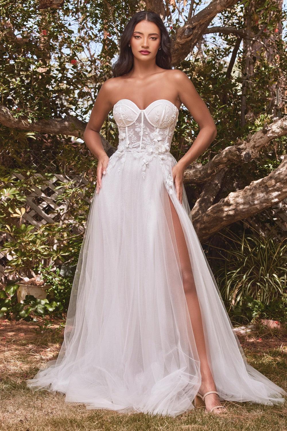 Robe de mariée bustier à fleurs