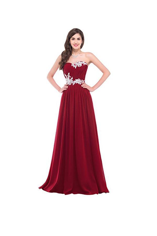 Robe de soirée longue bustier avec appliques - Robes de bal PG276