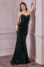 Vestido largo de sirena con lentejuelas para baile de graduación