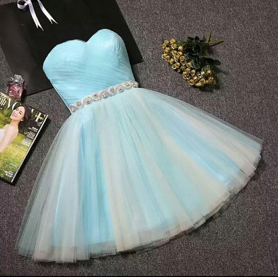 Vestido de fiesta corto rosa rubor sin tirantes con escote corazón PD304
