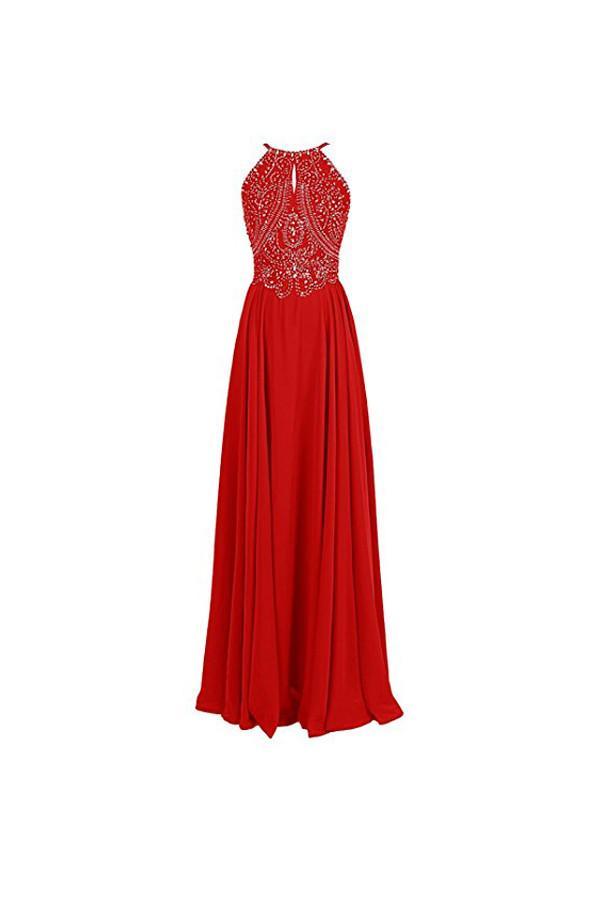 Vestidos de gala con tirantes, pedrería y espalda descubierta PG263