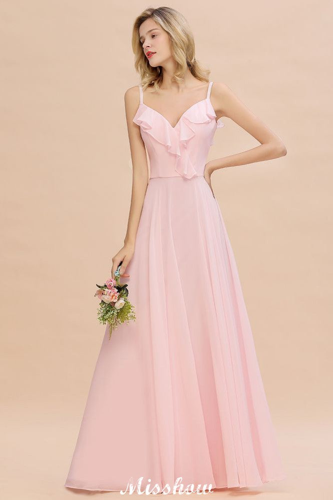 Robe de demoiselle d'honneur rose à bretelles en forme de cœur, dos nu en mousseline, robe de soirée