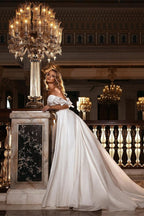 Magnifique robe de mariée sirène blanche à fleurs, épaules dénudées, coupe ajustée, décolleté cœur, longue robe de mariée avec queue amovible. 