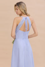 Robe de demoiselle d'honneur élégante, dos nu, col en V, sans manches, coupe trapèze, longueur au sol
