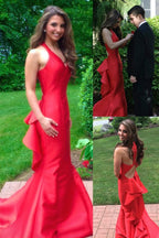 Charming Mermaid Long Prom Dress Evening Dress with Cascading Ruffles